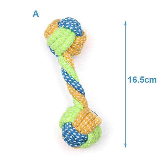 Corda nó brinquedo interativo para cães, ideal para treinamento ao ar livre e auxilia na limpeza de dentes.