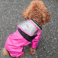 Capa, roupa de chuva para cães Macacão com capuz transparente, à prova d'água, pet amor animal.