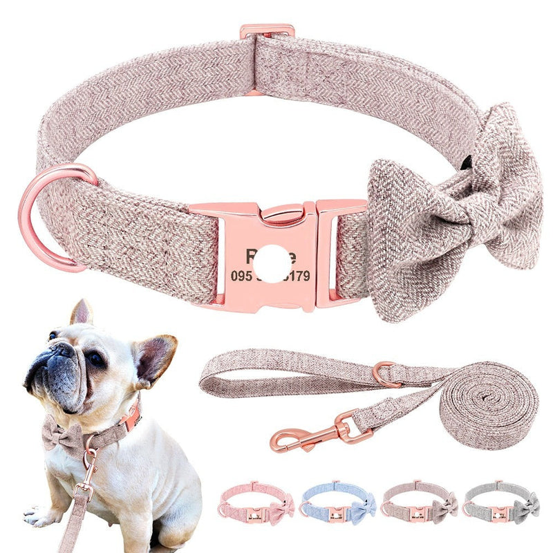 Conjunto de coleira e correia personalizável, estilo para seu pet, mania de amor.