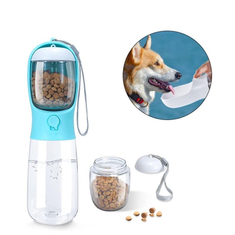 Garrafa de água para cães e gatos com recipiente de comida e dispensador de água portátil, ideal ao ar livre, caminhadas e viagens, mania pet.